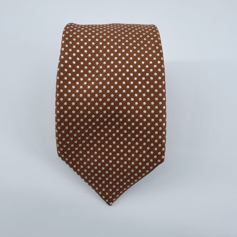 Canali 1934 Luxury Tie Men 100% Silk Made in Italy Brown Geometric